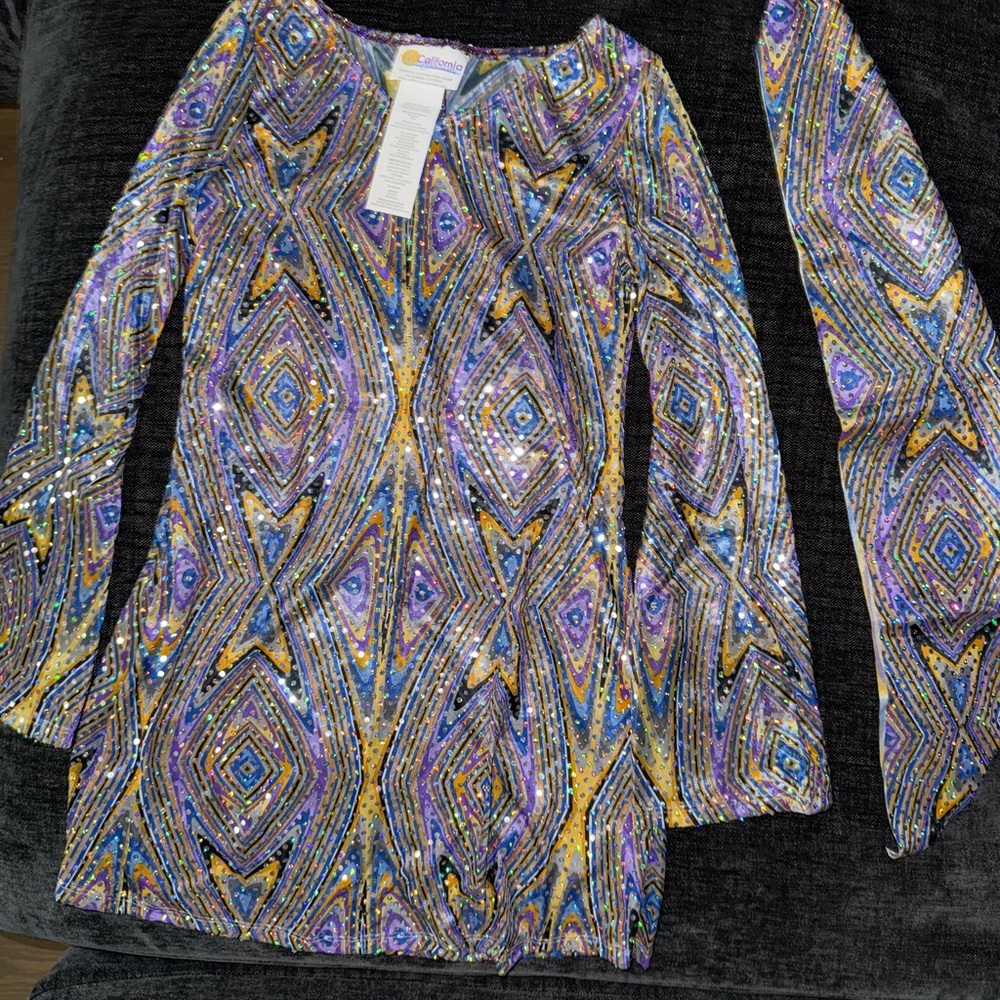 Disguise Disco Darling Costume with Blue and Gold Accents - Med 8/10